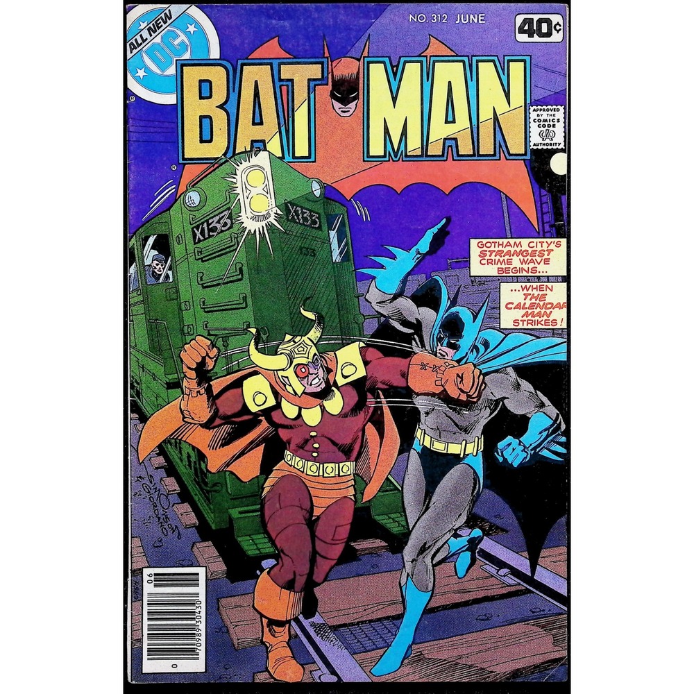 Batman #312 Newsstand DC Comic Book Calendar Man Two-Face Walter Simonson 1979